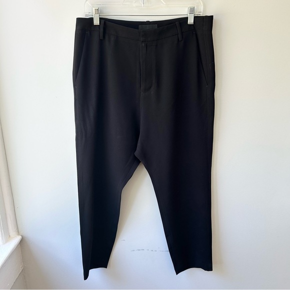 Nili Lotan black cropped slouchy high rise acetate pants - Picture 1 of 6